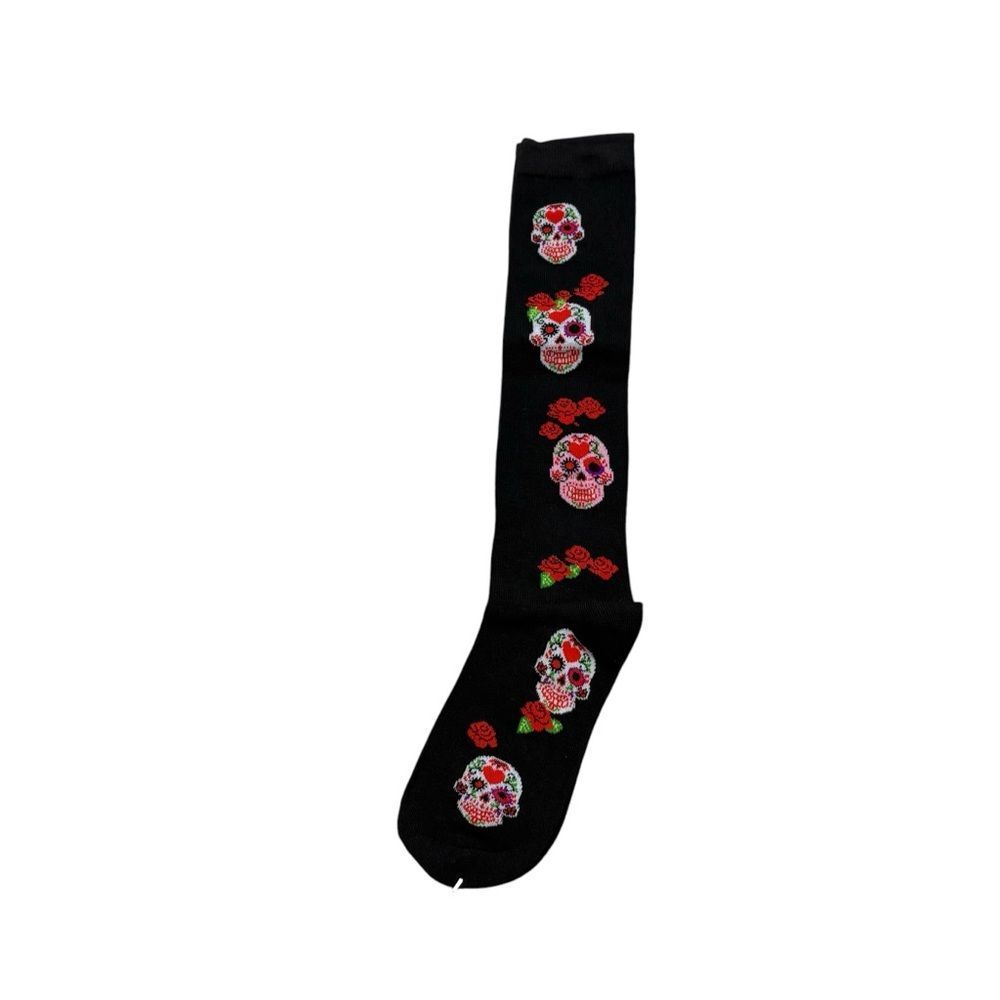 Brand new in Package Ladies Novelty Knee High Day of the Dead Skull Socks